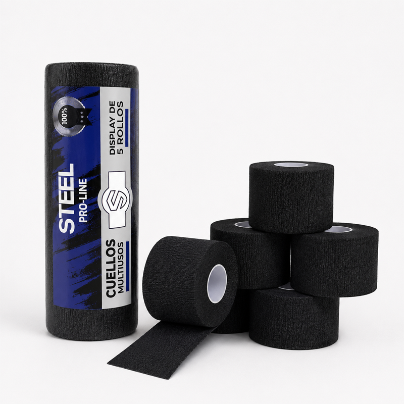 Cuelleros Negros Steel Pro Line x5 Rollos de 100 Cuelleros